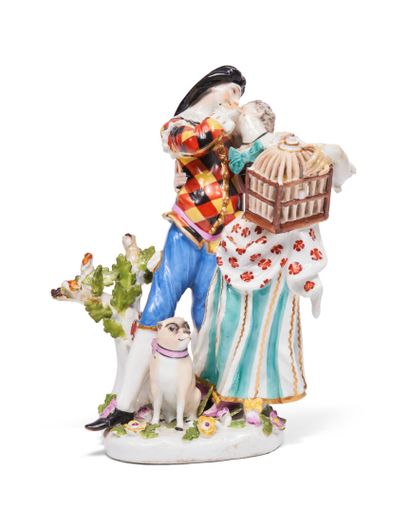 MEISSEN
Group of two figures in porcelain...