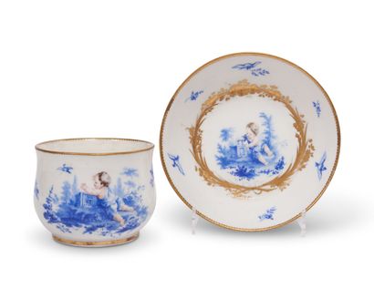 null Vincennes
A body of sugar pot and a saucer of litron cup in soft porcelain with...