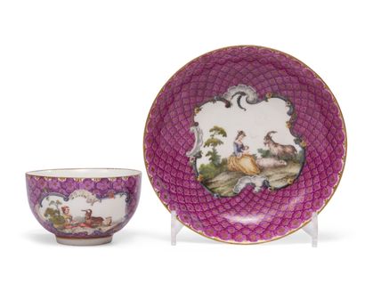 MEISSEN
Porcelain tea cup and saucer with...