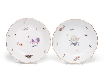 MEISSEN
Two round porcelain compotiers with...