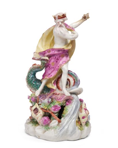 BOW
Figure of Neptune in porcelain standing...