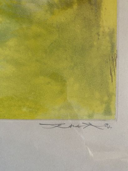 null ZAO-WOU-KI (1921-2013)
Composition abstraite 
Lithographie en couleurs, signée...
