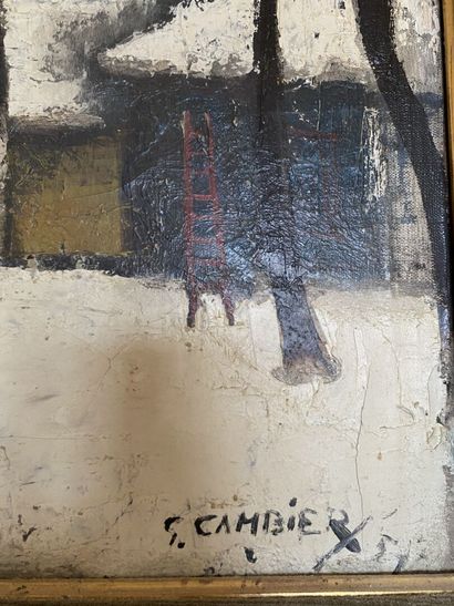 null Guy CAMBIER (1923-2008)
Paysage enneigé 
Huile sur toile, signée et datée 54...
