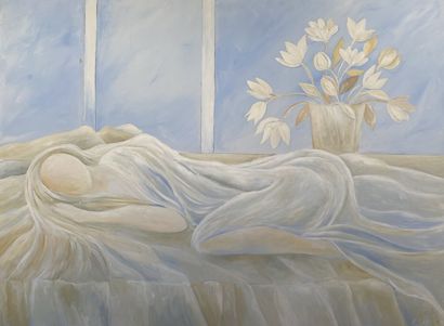 null Corinne KOWALSKI (1956)
Rose ; Femme allongée et vase fleuri
Deux huiles sur...
