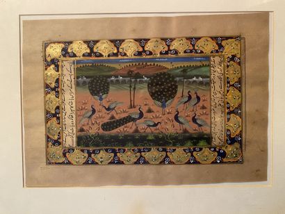 null Set of six framed pieces including : 
- CHINA, Embroidery on silk representing...