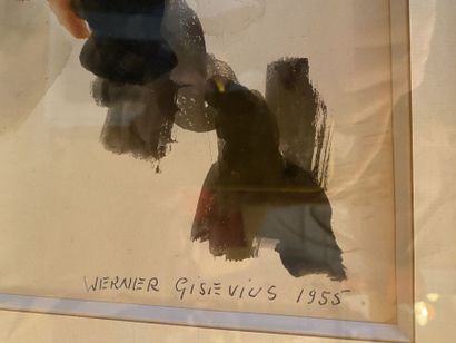 null Werner GISEVIUS (XXe)
Sans titre, 1955
Encre, aquarelle et lavis sur papier,...