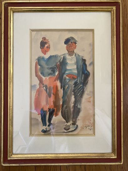 null Sylvain VIGNY (1903-1970)
Couples
Deux aquarelles sur papier, signées et datées...