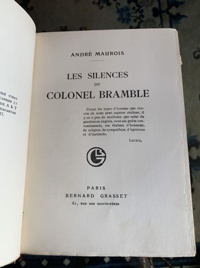 null André MAUROIS, Oeuvres, Bibliothèque Grasset, Paris. 
Copy on vellum pur chiffon...