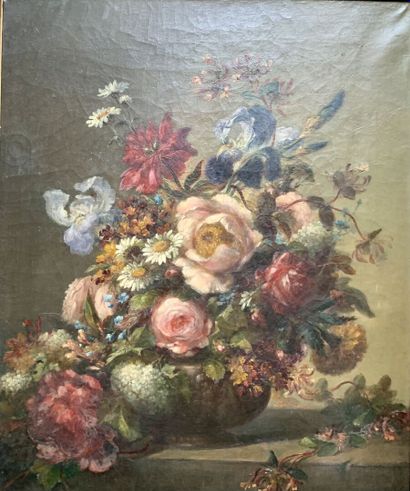 null Ecole française du XIXe siècle
Bouquet de fleurs
Huile sur toile
66 x 44 cm...