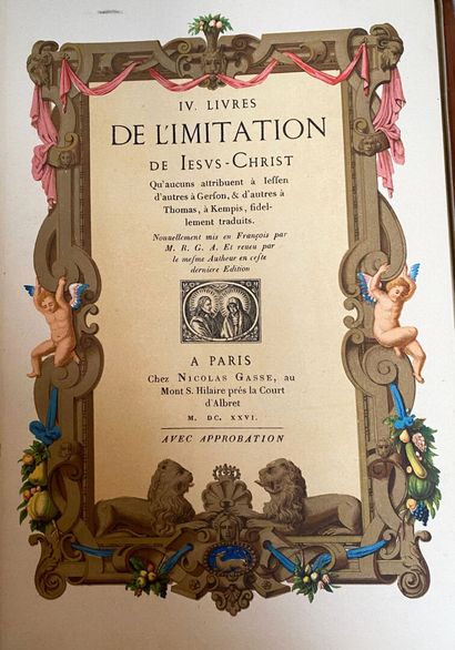 null L'IMITATION DE JÉSUS-CHRIST. Paris, Curmer, 1856. Grand in-8, maroquin chamois,
décor...