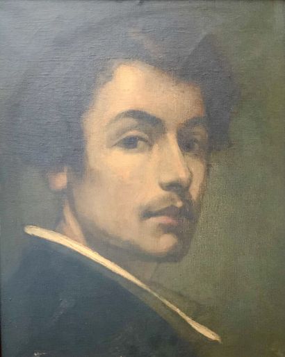 null École du XIXe siècle dans le goût de Courbet
Portrait de jeune homme de trois...