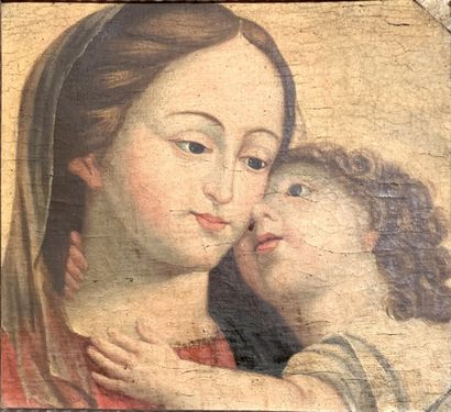 null Ecole française du XIXe siècle
Vierge à l'enfant 
Huile sur panneau 
29,5 x...