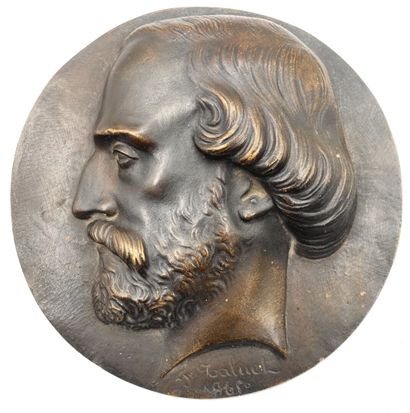 null Ferdinand TALUET (1821-1904)
Médaille figurant le portrait d'un homme profil.
Epreuve...