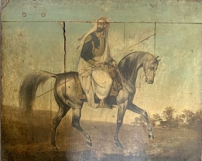 null Ecole orientaliste du XIXe siècle
Cavalier
Huile sur panneau
34 x 41 cm 
(F...