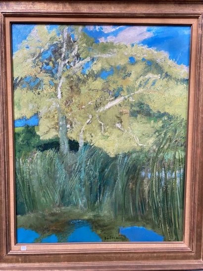 null Guy BARDONE (1927-2015)
Octobre à l'étang
Huile sur toile, signée en bas au...
