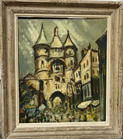 null 20th century school 
Bayonne
Oil on canvas, signed lower left. 
65 x 54 cm 