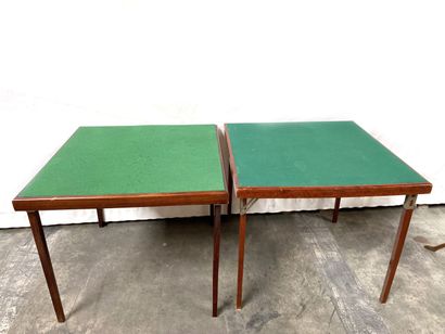 null TWO folding BRIDGE TABLES. 
68 x 79 x 79 cm 