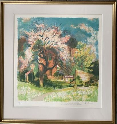null Guy CHARON (1927-2021) 
Village perché
Lithograph, signed lower right and numbered...
