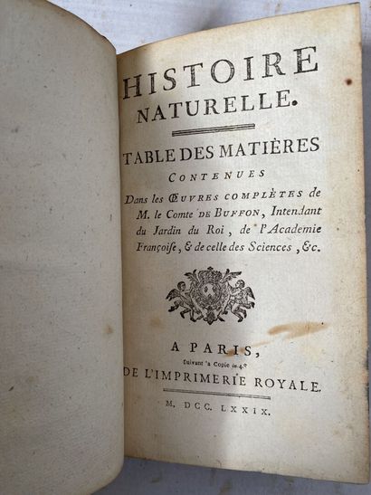 null BUFFON (Georges-Louis Leclerc de). Histoire naturelle, générale et particulière....