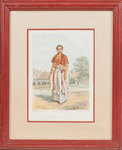 null Set of sixteen framed lithographs depicting characters and costumes from around...