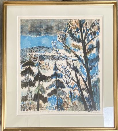 null Guy CHARON (1927-2021) 
Village perché
Lithograph, signed lower right and numbered...