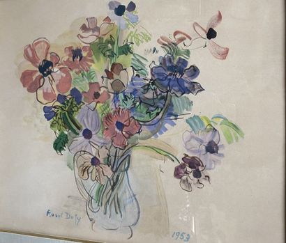 null D'après Raoul DUFY
Bouquet de fleur
Reproduction. 
51 x 60 cm 