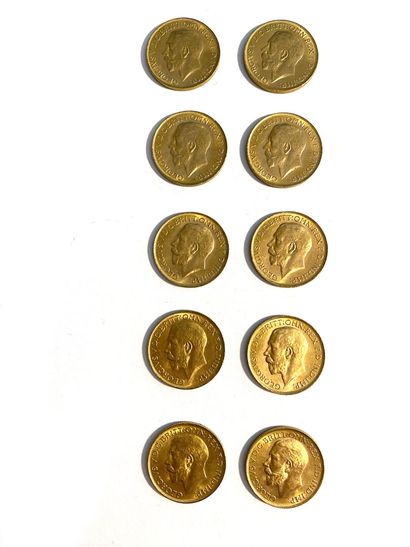 null ENGLAND, Ten gold sovereigns George V, 1919. 
Weight: 79.9 g 

Selling expenses...