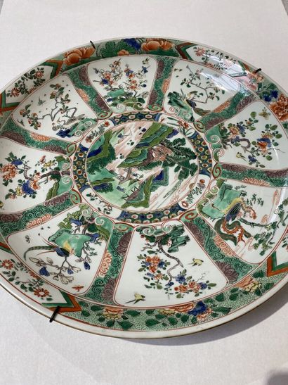 null China, kind of
A round porcelain dish with polychrome decoration in green family...
