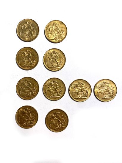 ENGLAND, ten gold sovereigns, Victoria, 1897,...