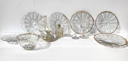 null SET OF GLASSES including six bowls, two liqueur glasses, two stemmed glasses,...