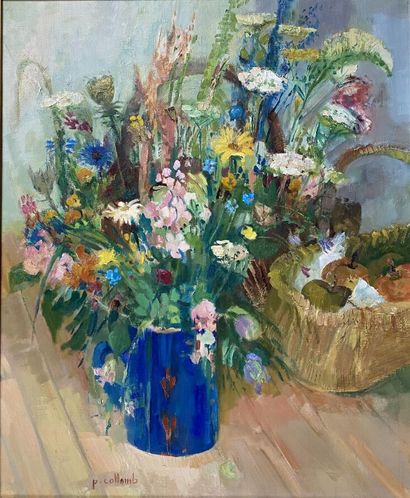 null Paul COLLOMB (1921-2010) 
Bouquet au pot bleu 
Oil on canvas, signed lower left....