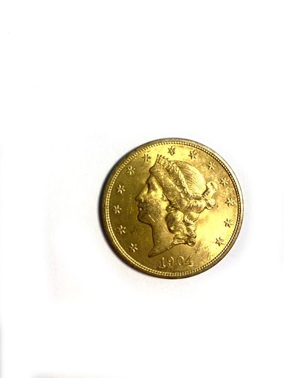 null USA, Une pièce en or de 20 dollars, 1904. 
Poids : 33,5 g 

Frais de vente :...