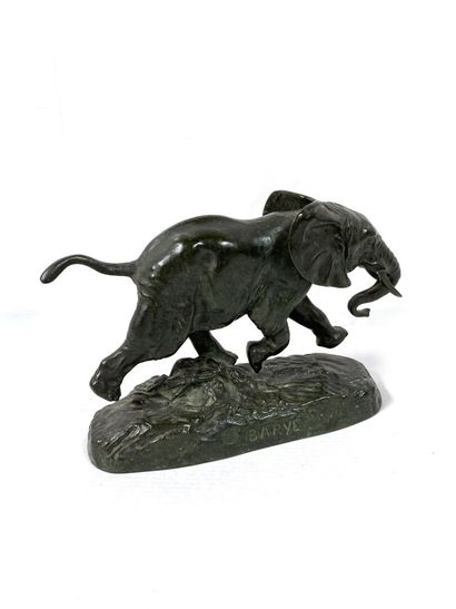null D'après Antoine-Louis BARYE (1795 - 1875)
Éléphant du Sénégal
Épreuve en bronze...