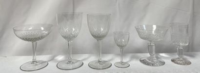 null PART OF GLASS SERVICES in crystal decorated with ears of corn, including approximately...