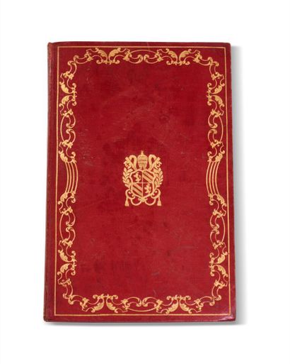 null 19th century BINDING. In-8, red morocco, straight gilt fillet and frieze of...