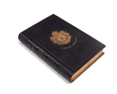 null nineteenth-century binding. In-4, ebony chagrin, imperial coat of arms gilded...