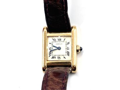 null CARTIER, MUST collection, "TANK" model
Ladies' wristwatch, square-shaped watch...