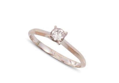 null Ring in 750 thousandths white gold with a round brilliant-cut diamond in the...