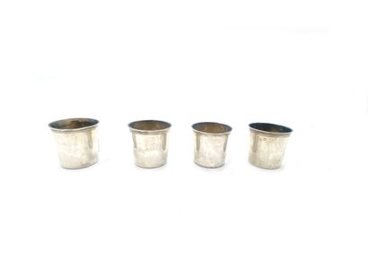 null Four 950-millimeter plain silver liqueur goblets, threaded necks.
PARIS, 1798-1809...