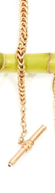 Yellow gold 750 thousandths vest chain, the...