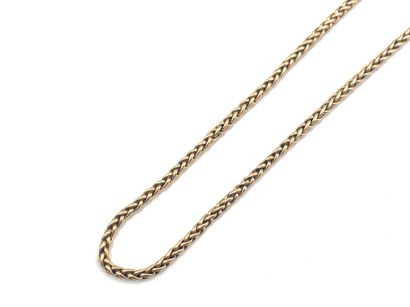 null Articulated necklace in yellow gold 750 thousandths, the links interlaced.
(Wear...
