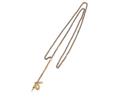 null Articulated long necklace in 750 thousandths yellow gold, the links decorated...