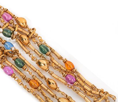 null MISANI
Four-row articulated necklace in 750 thousandths yellow gold, the links...