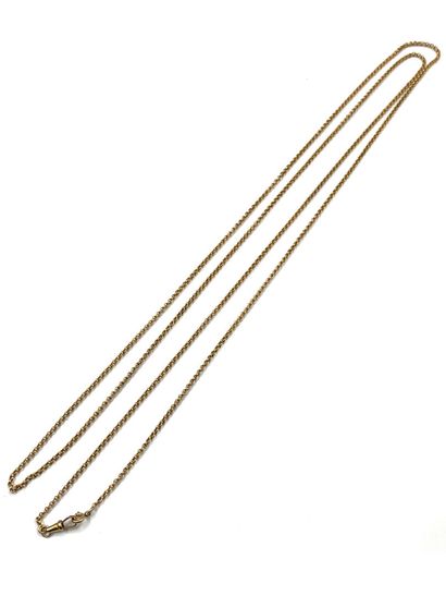 null Articulated long necklace in 750 thousandths yellow gold, with double round...
