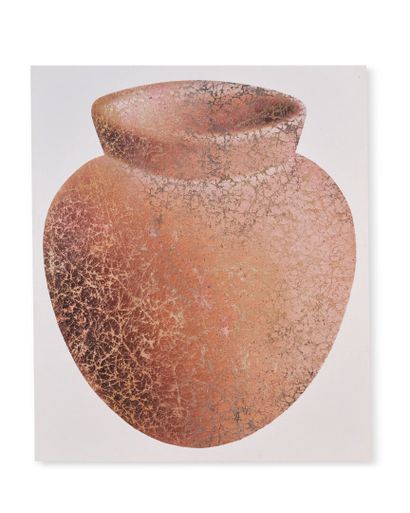 null Farhad MOSHIRI (Born 1963)
Terracotta jar with multicolored background, 2004
Painting...