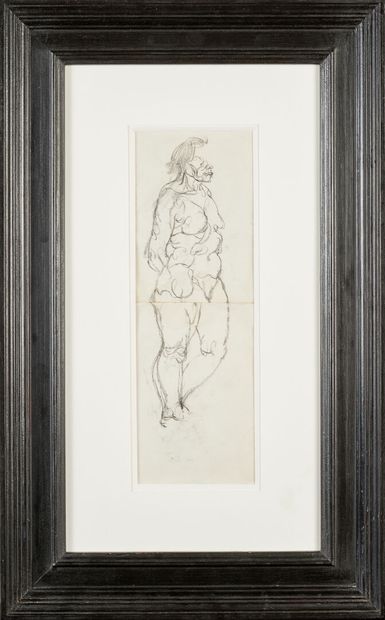null Sam SZAFRAN (1934 -2019)
Standing nude woman (recto)
Study of hands (verso)
Black...