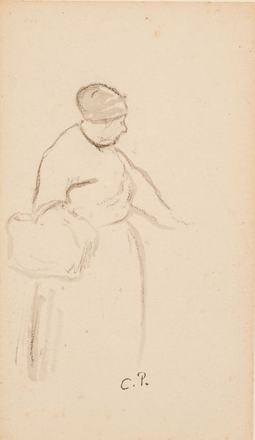 null Camille PISSARRO (1830 - 1903)
Study of a Peasant Woman
Enhanced black pencil...