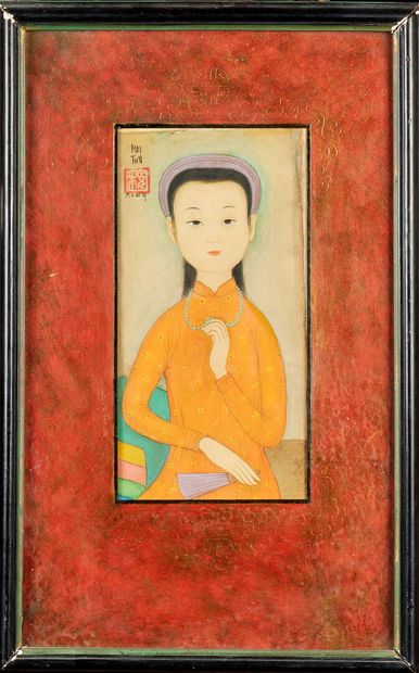 null Mai Trung Thu known as MAI THU (1906 - 1980)
Young woman with jade necklace...