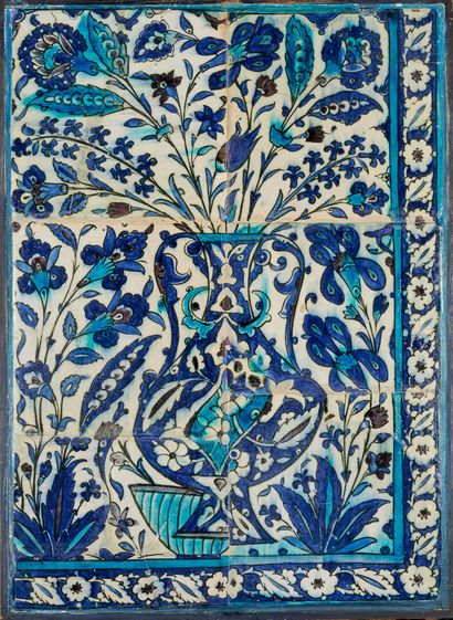 null Flower vase panel, Ottoman Syria, Damascus, 17th century
Panel composed of six...