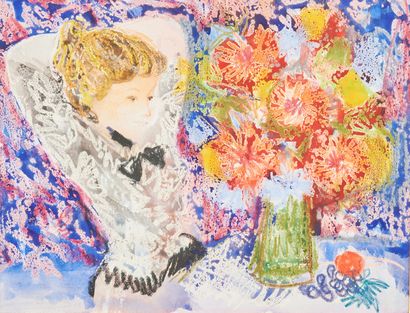 null Emilio GRAU SALA (1911 - 1975)
Young girl with bouquet of flowers, 1967
Mixed...